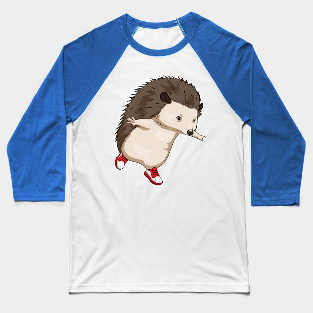 Hedgehog Runner Running Sports Baseball T-Shirt by Markus Schnabel